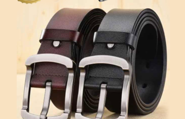 57% OFF on 2 Pcs Round Style Genuine Leather Belt Combo with Free Punch Machine